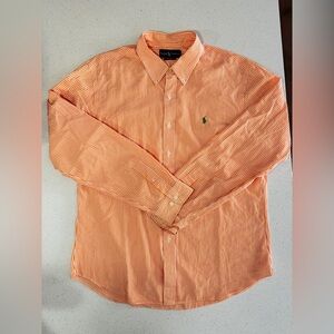 Polo Ralph Lauren Men’s Striped Orange Button-Down Shirt